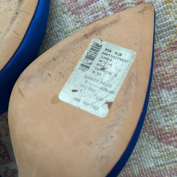 Badgley Mischka Blue Satin Heels - Picture 10 of 11